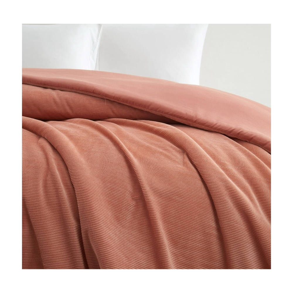 NEW Mainstays Super Soft Terracotta Corduroy Comforter Full/Queen - Picture 4 of 9